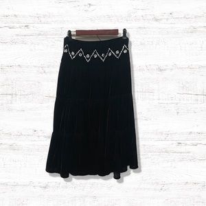 Meghan Noland Los Angeles Long A Line Crushed Velvet Skirt Size Medium